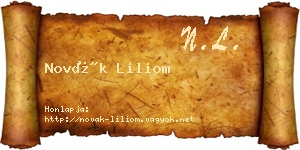 Novák Liliom névjegykártya
